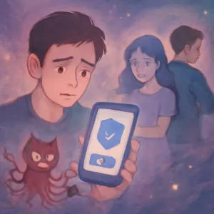 핸드폰에 깔린 핸드폰 보호서비스 사용을 동의한다고 클익했는데 내 친구의 여자친구 핸드폰이 해킹당했어 알고보니 해킹어플이었던거야 난 그걸 모르고 눌렀고 그래서 그친구랑 사이가 완전 틀어졌어 [꿈해몽]