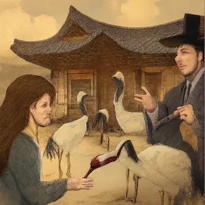 고급스럽고 큰 한옥을 구경하다가 그마당에서 완전 품위있고 고급스럽게 학 4마리를 키우고 있었어 근데 그학이 너무 멋지고 우아하고 고급스러운거야 속으로 감탄하고 있었는데 손을뻗으니 그중한마리가 내손을 핥았어 근데 어떤 남자가 옆에서 귀한거니까 그만만지라고 했어 [꿈해몽]