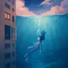 높고 새로 지어진 아파트 창문에서 뛰어내려서 차갑고 속 안이 다 보일정도 맑은 깊은 물 속에 빠지면서 오래 잠수하는 꿈 [꿈해몽]