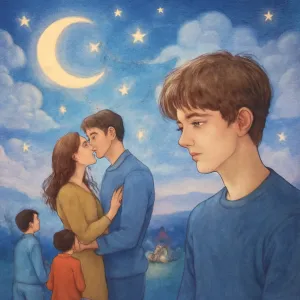 내가 장면1에서의 남자도 있고 아이도 있고 진짜 우리 가족들과 내 남편처럼 보이는 사람 이있었다 근데.. 그게 내가 아는 사람이였다 내가 내 남편한테 뽀뽀를 해줬던거같은데 장면1 20살쯤 되어 보이던 남자가 서운해보였다. [꿈해몽]