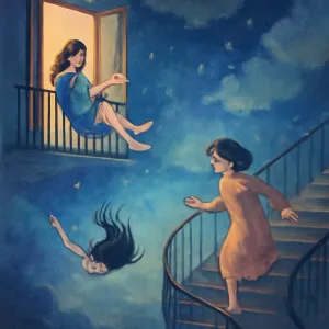 가까운지인이 찾아와 베란다 끝자락에 앉았다가 갑자기 아래로 떨어졌다. 계단으로 마구 뛰어내려가다가 깼다. [꿈해몽]