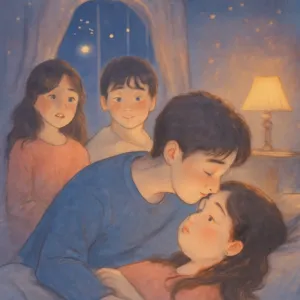 내 첫사랑이 걔 친구 두명이랑 우리집에 왔는데 첫사랑이 내 머리에 뽀뽀함  [꿈해몽]