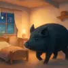 큰 흑돼지한마리가 집안을왓다갓다  한꿈 [꿈해몽]