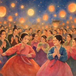 한복입은 사람들로 넘쳐나며 파티하는것같이 느껴졌다  [꿈해몽]