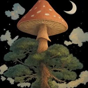 큰소나무위에아주큰버섯이있는꿈 [꿈해몽]