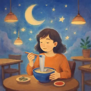 식당에 가서 국수를 먹었습니다 [꿈해몽]
