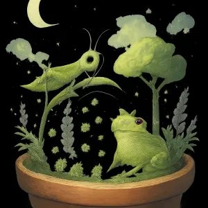 미니 정원에  메뚜기와 개구리를 키우는꿈 [꿈해몽]