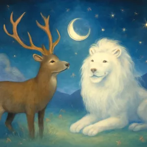뿔이 큰 사슴과 백사자를 보는 꿈 [꿈해몽]