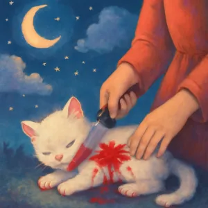 가족중 누군가 기르고있는 아기고양이를 칼로 찔렀고 죽지는 않았으나 피가 많이남 [꿈해몽]