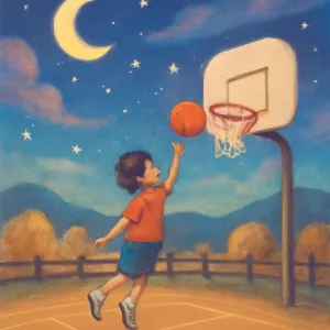 짚 앞 농구장같아보이는 곳에서 농구하면서 골 넣는 장면 [꿈해몽]