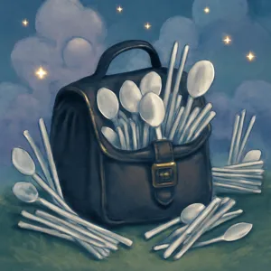 검정가방안에수저랑젓가락이가득했어요꿈에그주변에도젓가락이며수저가몇군데쌓여져올려져있었던거같아요 [꿈해몽]