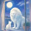 흰색의 사자와 흰색의 고양이가 우리집 베란다에 있는 꿈 [꿈해몽]