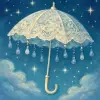 레이스같은 천으로  큐빅을  달면서  우산을  만듬 [꿈해몽]