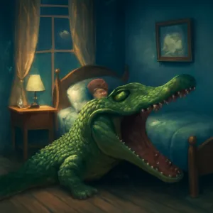 방에 악어가 입을벌리고있고 그다음은 다잘려있었음 [꿈해몽]