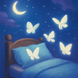 침대위에 흰나비 4마리가  날고 있어요 [꿈해몽]