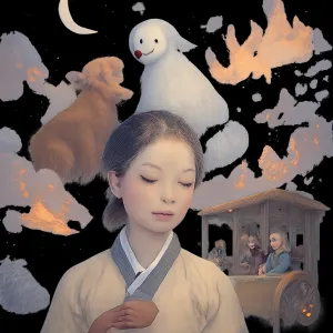 꿈에서 내가키우는어미강아지랑 모르는 흰색 큰개가있었는대 왔다갔다했는대 두마리가죽장면이 받기더니 집담벼락에 불이조금 났어 근대 누군가 나한태 한복인지 그걸입으라고해서 입었는데 작면이 또 바끼더니 수레차가튼거에 사람들이 타고있는대 거기에 우리엄마랑 외할머니가있어서 거기서내가꺼냈어  [꿈해몽]