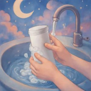 새로산 하얀색 텀블러를  씻는꿈 [꿈해몽]