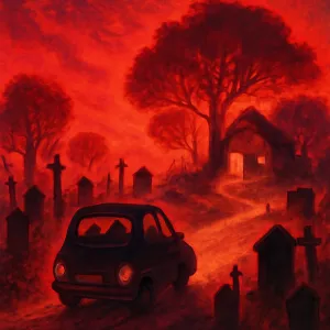 하늘이 빨갛게 물들은 공동묘지에서 차 타고 할머니댁 가는꿈 그러고 할머니댁 밑에 있는 집감 [꿈해몽]