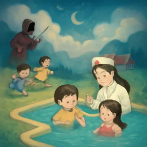 내가 좋아하는 유튜브에 나오는 잠뜰님이 있고 다른 아이들이 있었어 근데 갑자기 산으로 봐끼더니 짬뜰님이 아이들에게 주사기를 들고 예방접종을 했지 아이들은 도망같지만 4명에 아이들중에 2명은 잡히고 나머지 2명은 않잡혔어 그러다 갑자기 T자 모양인 수영장에 않잡힌 2명에 아이와 의사 선생님이 있었는데 남자 아이와 여자아이가 의사 선샘님 한테 주사를 맞고 수영장에서 놀았어 그리고 갑자기 돼지고기 집으로 봐끼더니 짬뜰님과 아이들4명이 예방접종 무서워 하니? 라는 말을 하면서 고기를 먹었어 근데 내가 아니라고 말했는데 날 ** 않았어  [꿈해몽]