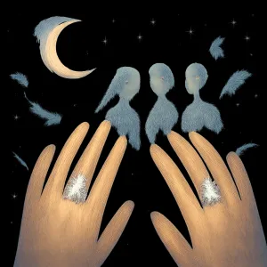 똑같은 반지 두개를 주워서 처음에는 오른손 중지랑 약지에 끼워 다가 누군지는 모르는데 주변에 있는 사람들이 똑같다고 그래서 하나는 오른손 약지손가락에 끼우고 하나는 왼손 중지에 끼우는 꿈 반지는 링은 약간 검고 알은 다이아인데 빛이났음 [꿈해몽]