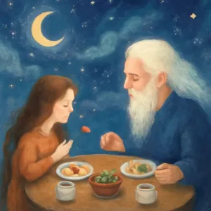 머리카락이 흰 사람과 식사한 꿈 [꿈해몽]