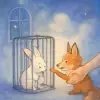 하얀 방에 토끼와 여우가 있었다. 토끼를 철창에 가두기 위해 움직이자 여우가 도와주어 손쉽게 토끼를 가두었다. 토끼를 가두고 여우를 칭찬하려 손을 뻗자 여우가 손을 물었다 [꿈해몽]