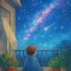 우리집 배란다에서 밤하늘을 보았는데, 하늘에 은하수와 별똥별이 많이 있던 꿈 [꿈해몽]