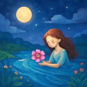 강물에 떠내려가는 꽃을 건진 꿈 [꿈해몽]