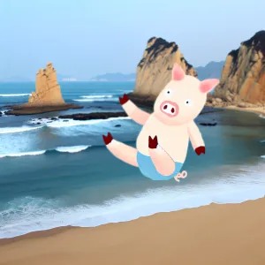 돼지가 바다에 빠지는 꿈
 [꿈해몽]