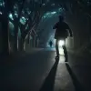 어두운 길을 혼자 걷다가 알 수 없는 소리가 들려서 불안해지며 뒤를振리다. [꿈해몽]
